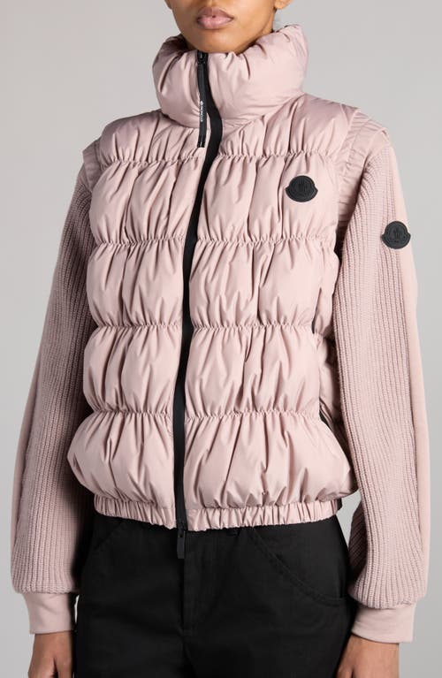 Shop Moncler Apriate Down Puffer Vest In Mauve Fanee