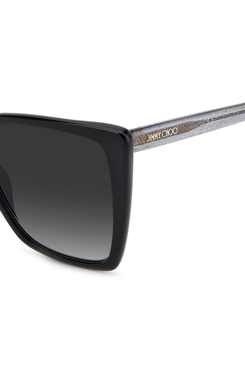 Shop Jimmy Choo Lessie 56mm Gradient Cat Eye Sunglasses In Black/grey Shaded