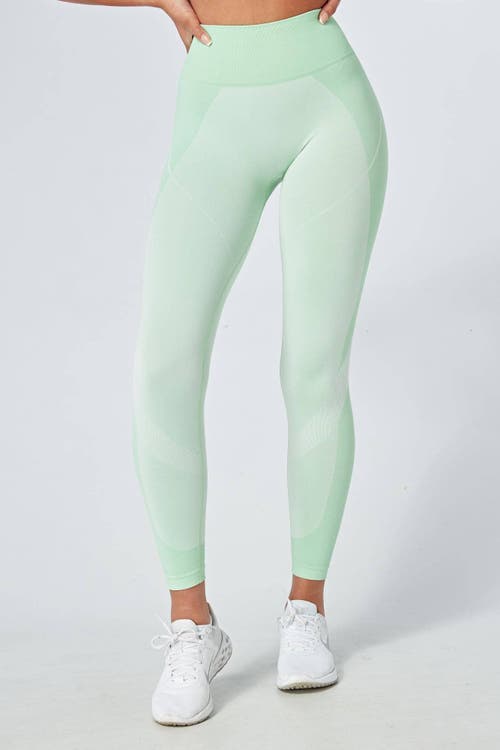 Shop Twill Active Recycled Color Block Body Fit Leggings In Green