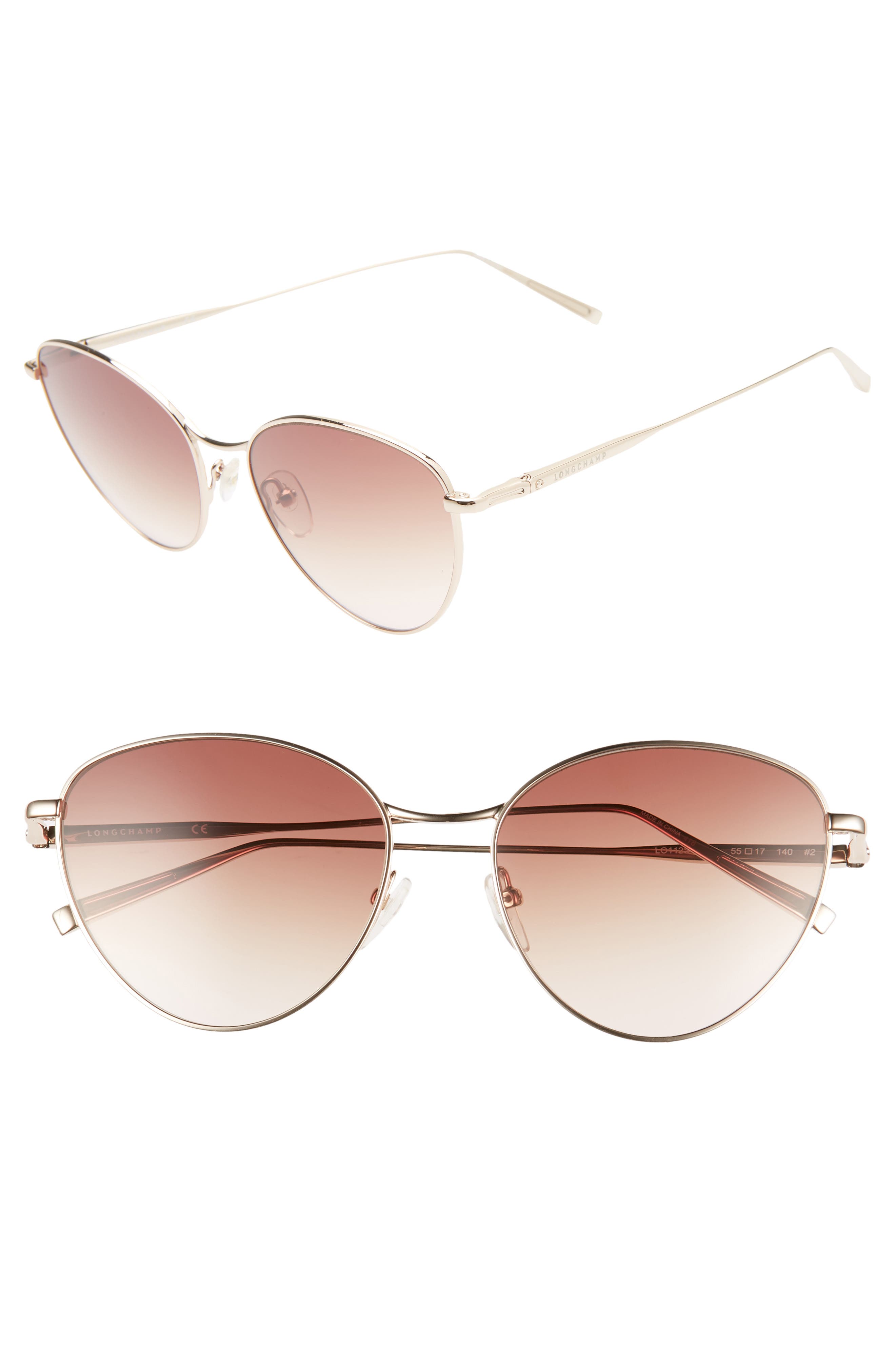 Longchamp Aviator Sunglasses with Rose Lenses Longchamp LO158S Sunglasses main image 2