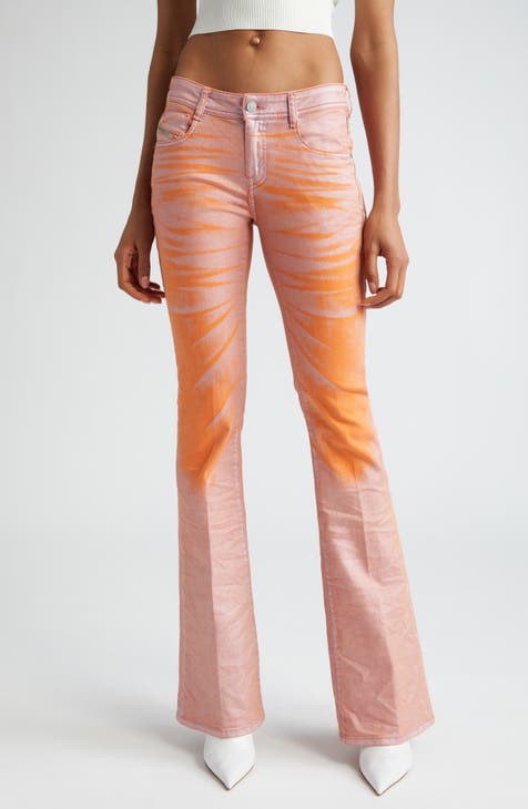 Women's Pink Flare Jeans