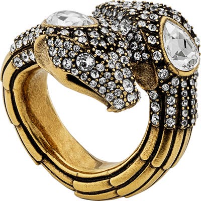 Gucci Crystal & Cubic Zirconia Snake Ring