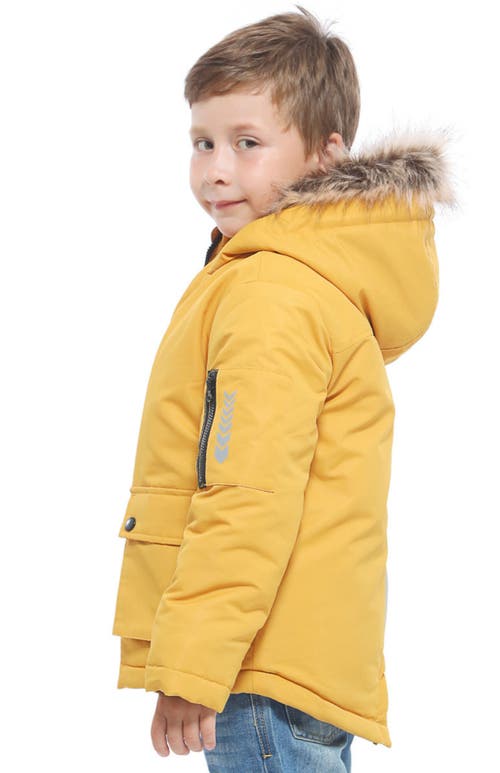 Rokka&rolla Kids' Parka Jacket With Insulated Hood In Golden Rod