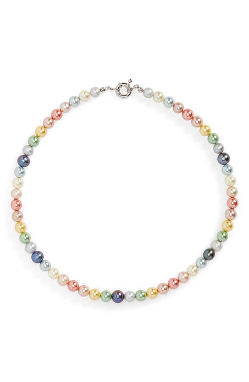 Multicolor Freshwater Pearl Necklace in Sterling Silver