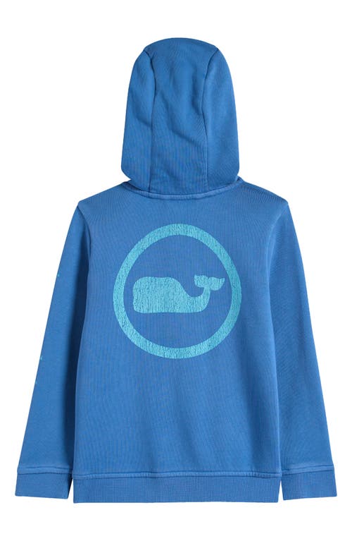 Shop Vineyard Vines Kids' French Terry Zip Hoodie In Blue Wave