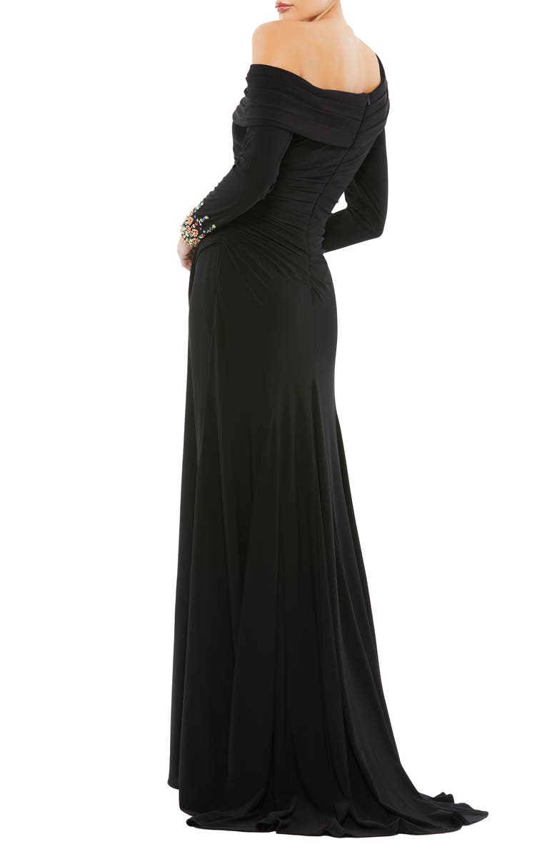 Mac Duggal One-Shoulder Long Sleeve Jersey Gown | Nordstrom