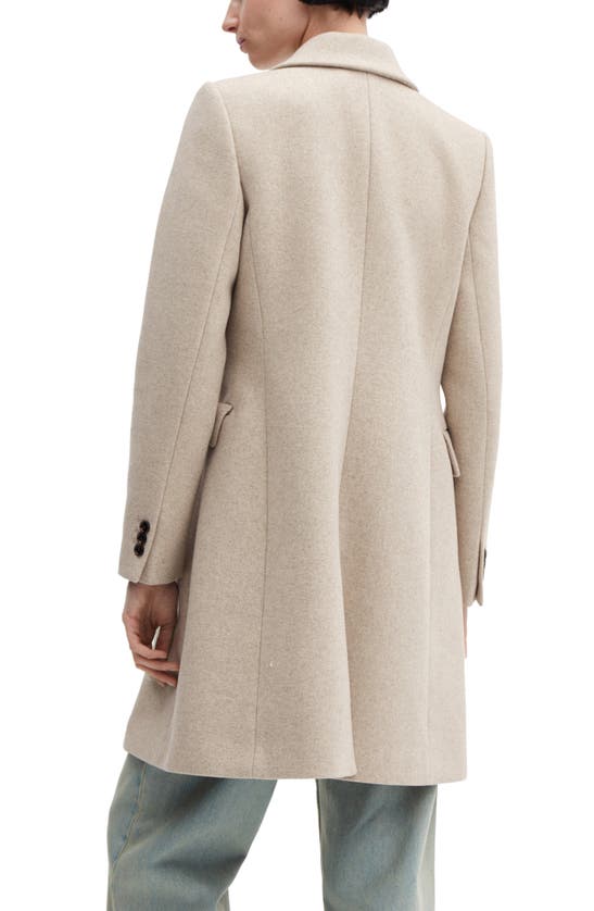 Shop Mango Double Breasted Coat In Light/pastel Grey