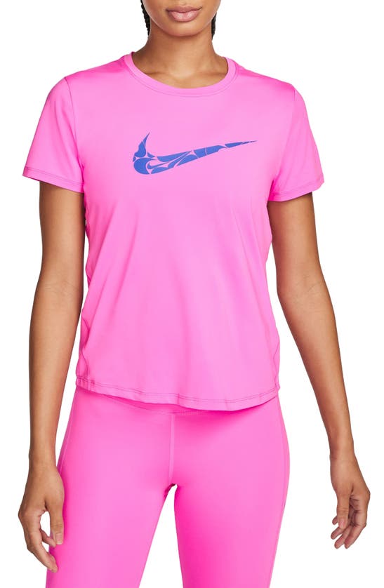 Nike Dri-fit Swoosh Graphic T-shirt In 675 Playful Pink/ Hyper Royal