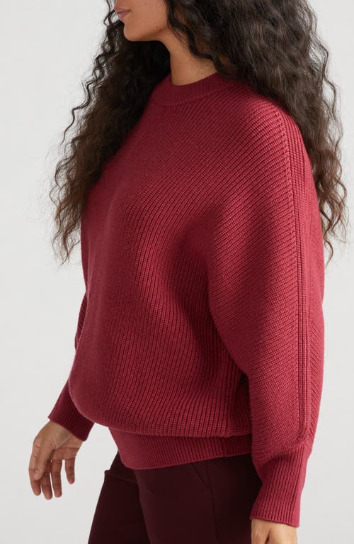 Universal Standard Margeurite Rib Dolman Sleeve Sweater In Savvy Red
