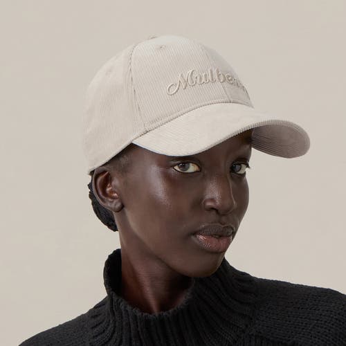Mulberry Corduroy Baseball Cap In Chalk