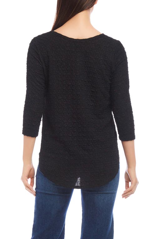 Shop Karen Kane Textured Shirttail Top In Black