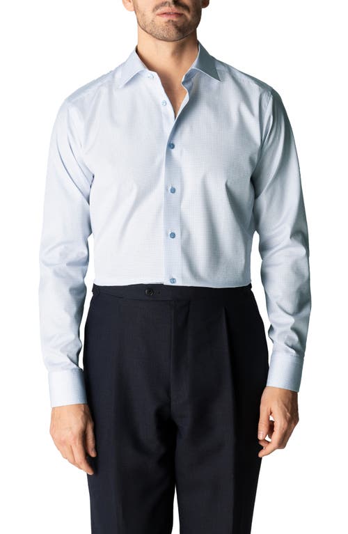 Eton Slim Fit Micro Print Dress Shirt in White/Blue