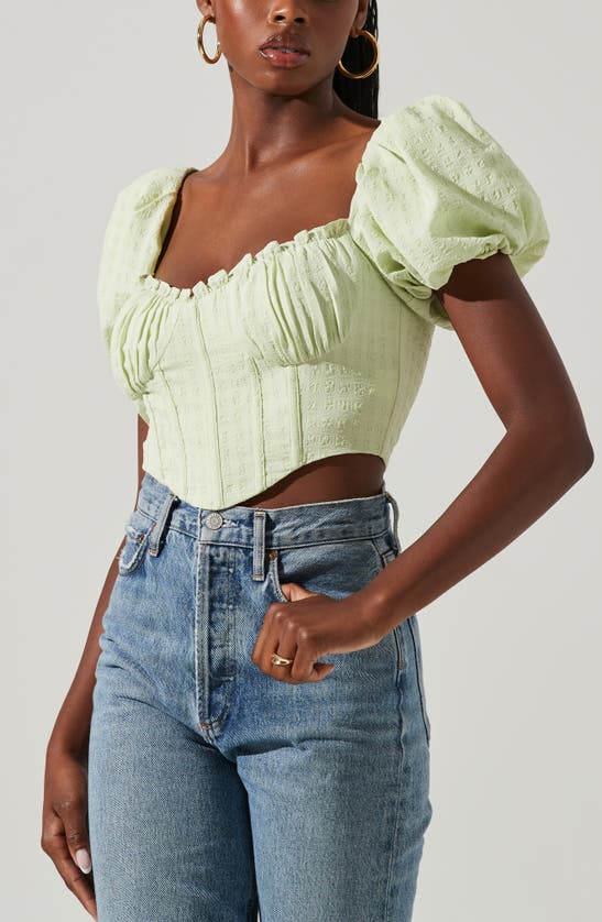 Shop Astr The Label Paola Corset Top In Lime