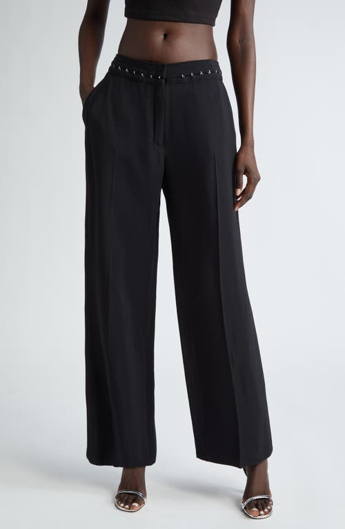 MUGLER Hook & Eye Detail Straight Leg Pants Black at Nordstrom, Us