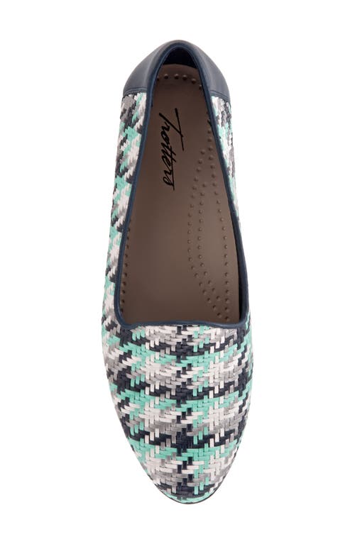 Trotters Liz Flat In Navy Print Faux Leather