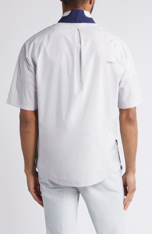 Johnnie-o Stealth Stowable Short Sleeve Pullover Rain Jacket In Light Gray