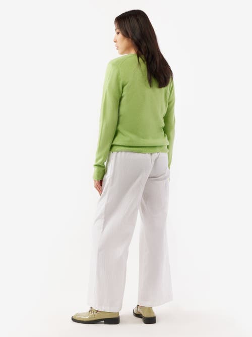Gobi Cashmere V-neck Sweater In Jade Lime
