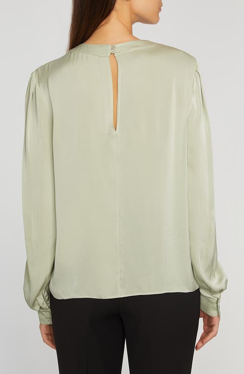 Shop Elie Tahari The Bethany Stretch Silk Blouse In Silver Spruce