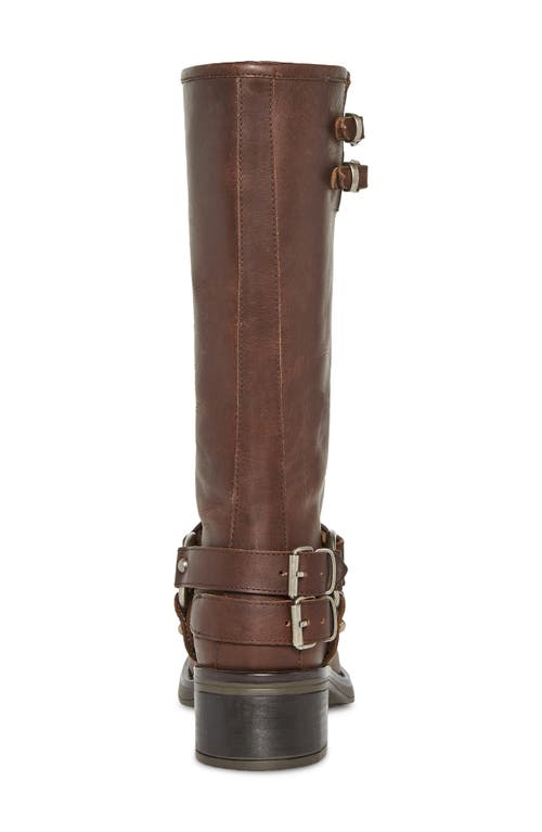 Steve Madden Astor Knee High Moto Boot In Brown
