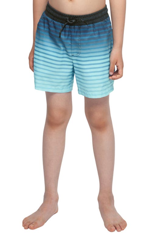 Rokka&rolla Kids' Compression Liner Swim Trunks Upf 50+ In Blue Stripe