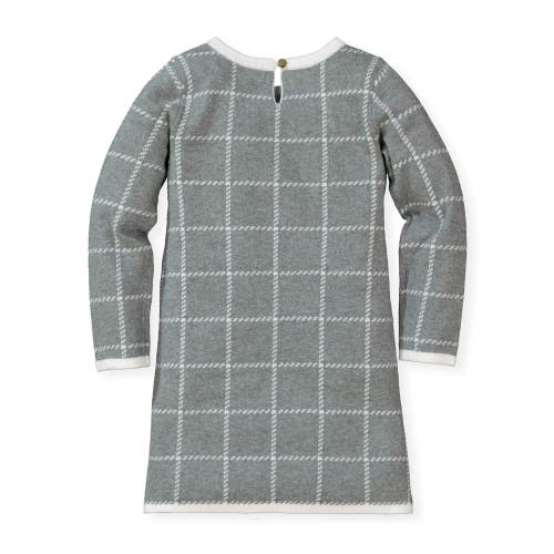 Shop Hope & Henry Baby Girls' Organic Bow Sweater Dress, Infant In Dark Gray Windowpane