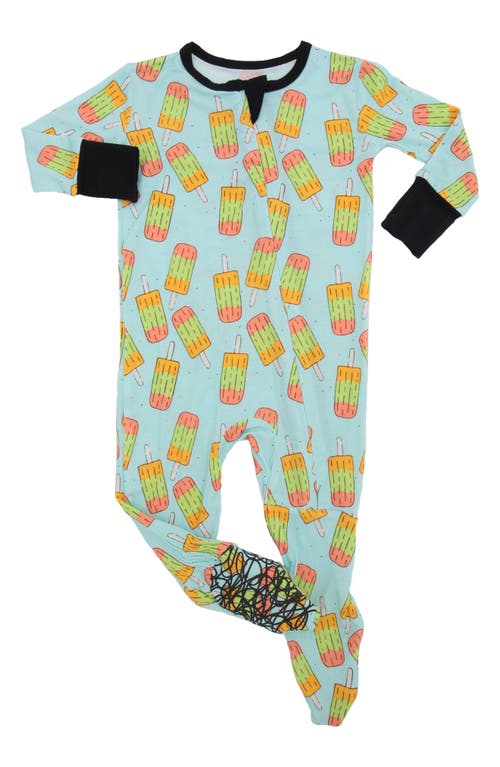 Peregrine Kidswear Ice Pops Fitted One-Piece Footed Pajamas in Turquoise at Nordstrom, Size 18-24M