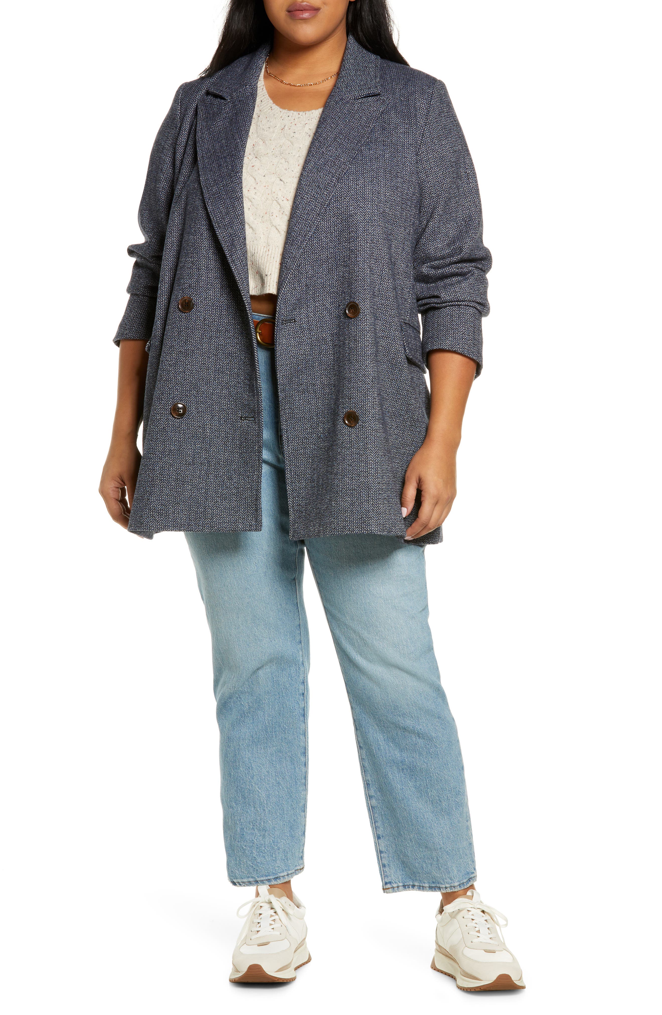 Plus-Size Women's Blue Coats, Jackets 