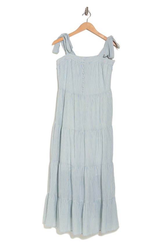 Frnch Helena Woven Tiered Dress In Bleu
