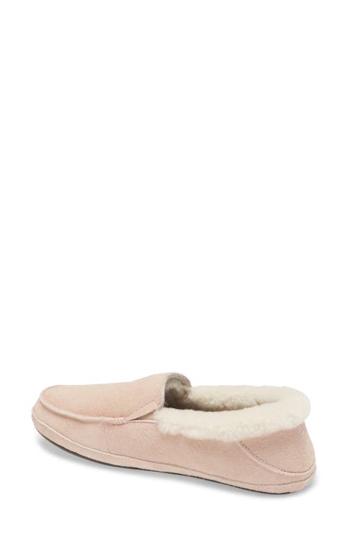 Shop Olukai Ku'una Genuine Shearling Slipper In Soft Pink/soft Pink Leather