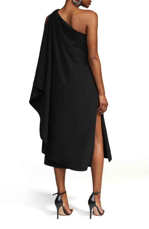 HALSTON HALSTON ARIES ONE-SHOULDER CREPE DRESS 