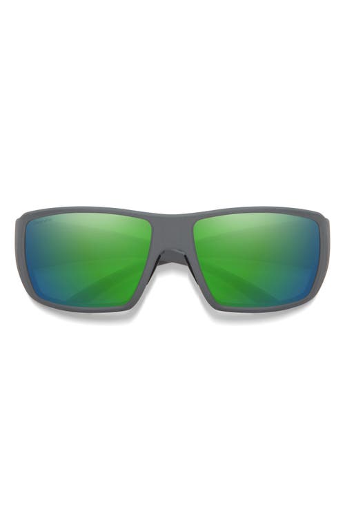 Guides Choice XL 63mm ChromaPop Polarized Oversize Square Sunglasses in Matte Cement /Glass Green