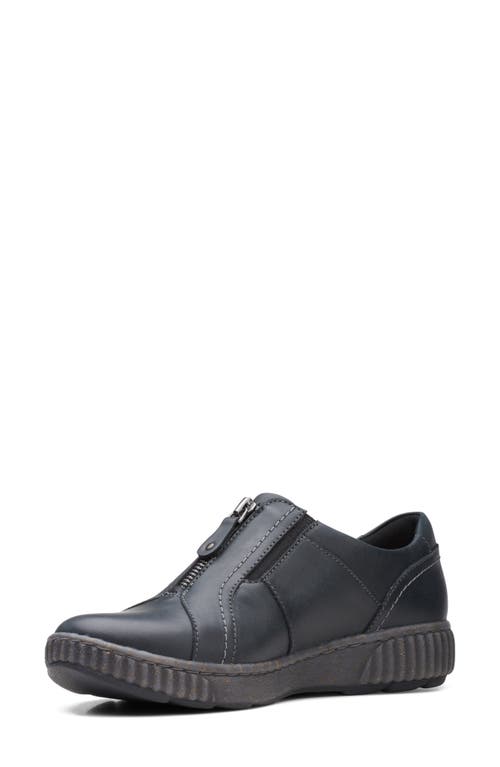 Clarks(r) Magnolia Zip Sneaker in Black Leather