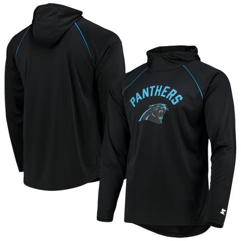 Men's Starter Black/Blue Carolina Panthers Extreme Full-Zip Hoodie