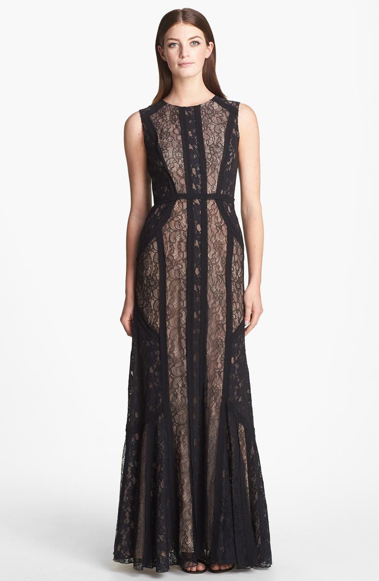 BCBGMAXAZRIA Mixed Lace Gown | Nordstrom