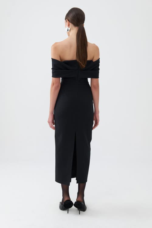 NOCTURNE NOCTURNE OFF-THE-SHOULDER MIDI DRESS 