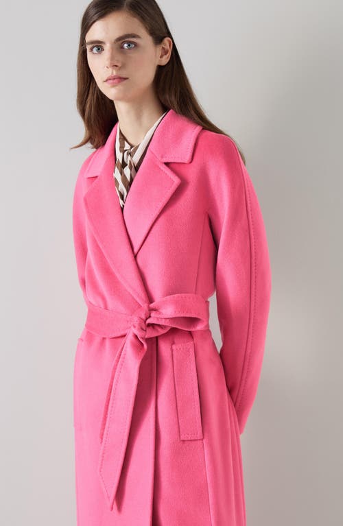 Shop Lk Bennett Frances Tie Belt Wool Coat In Pink