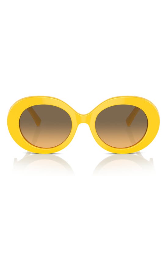 Shop Dolce & Gabbana 51mm Gradient Oval Sunglasses In Yellow