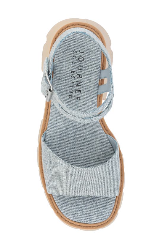 Shop Journee Collection Lug Platform Sandal In Light Denim