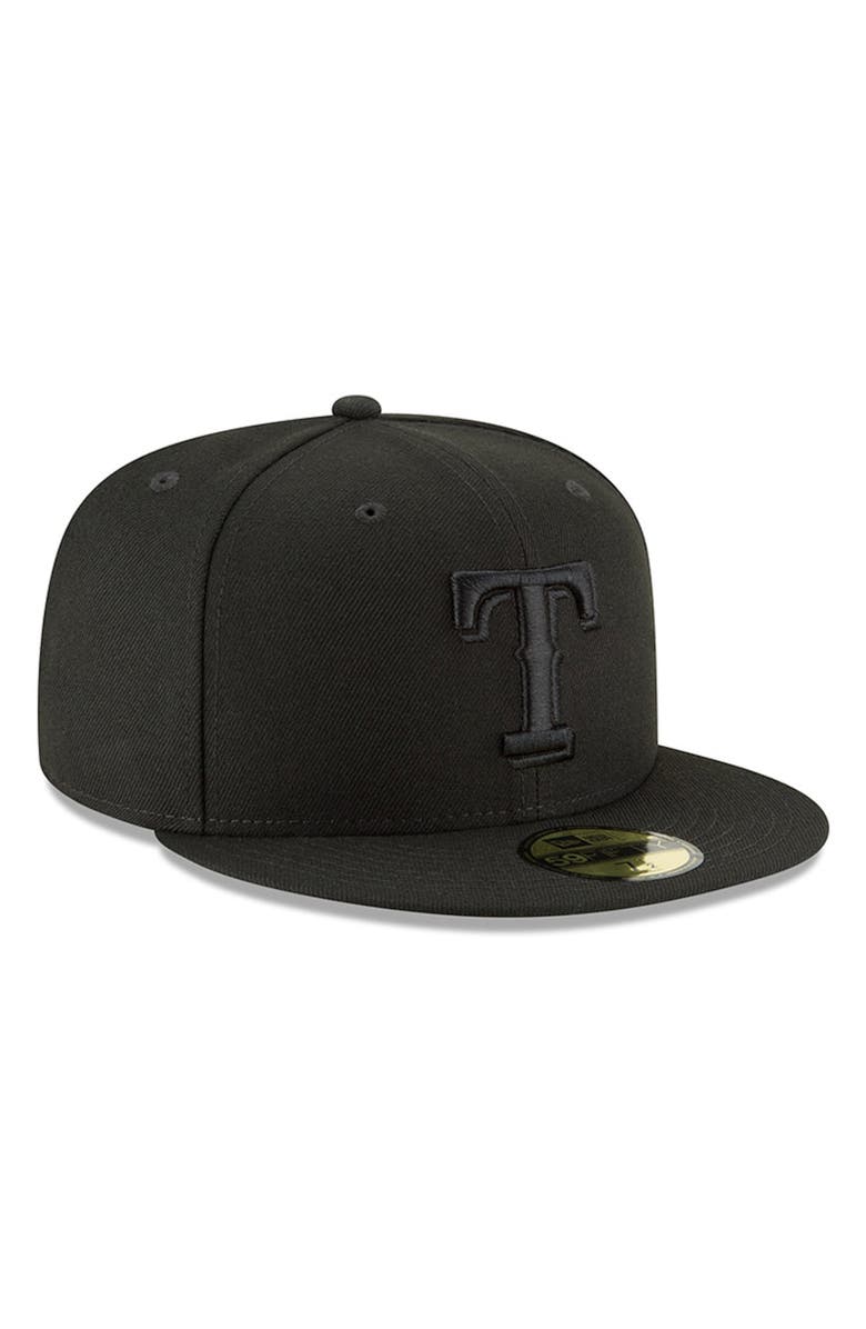 Men's New Era Black Texas Rangers Primary Logo Basic 59FIFTY Fitted Hat Men's New Era Black Texas Rangers Primary Logo Basic 59FIFTY Fitted Hat