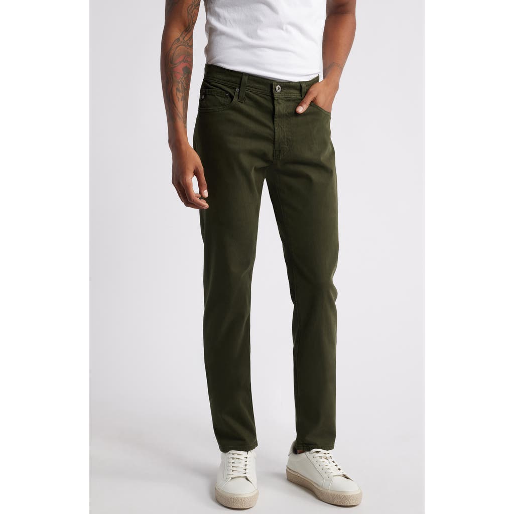 Ag Tellis Stretch Sateen Modern Slim Pants In Forest Mist
