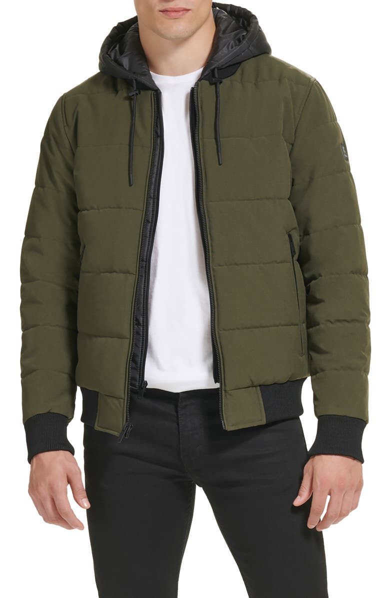 Kenneth Cole New York Oxford Hooded Bomber Jacket