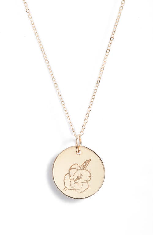 Birth Flower Necklace in 14K Gold Fill - August
