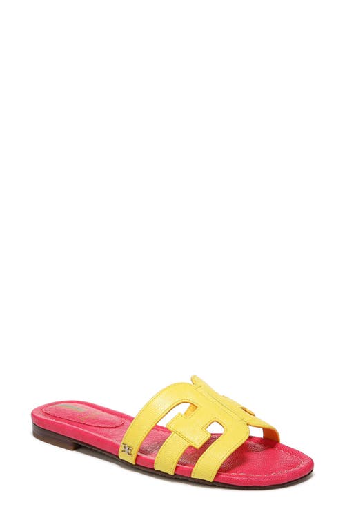 Shop Sam Edelman Bay Cutout Slide Sandal In Mimosa Yellow/ultra Fuchsia