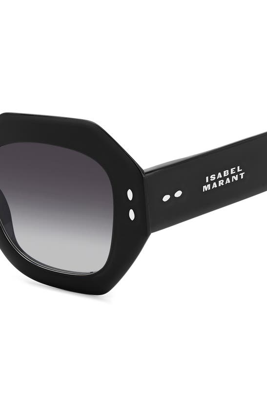 Shop Isabel Marant 52mm Gradient Geometric Sunglasses In Black/ Grey Shaded