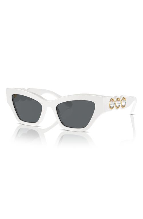 Shop Swarovski 54mm Crystal Cat Eye Sunglasses In White