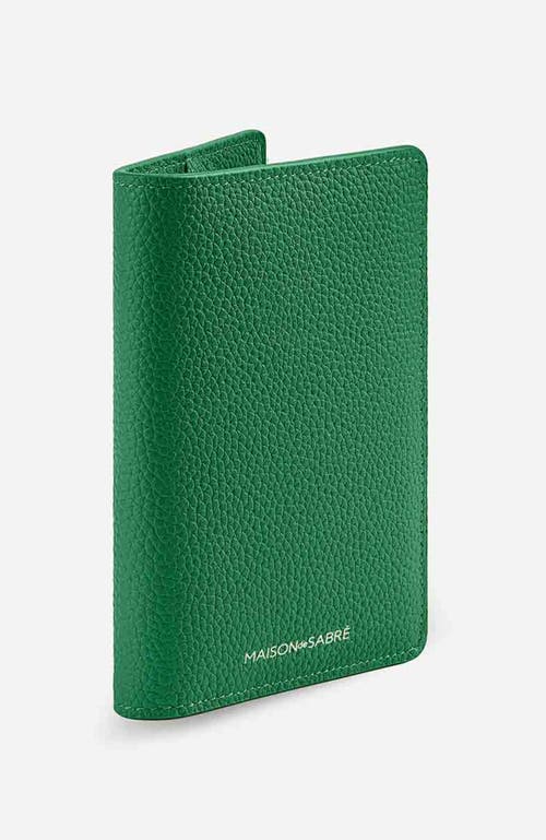 Shop Maison De Sabre Maison De Sabré Leather Passport Holder In Emerald Green