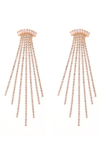 Zaxie By Stefanie Taylor Cz Chandelier Earrings In Gold