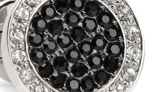 Cufflinks, Inc . Vdp White & Black Pave Crystals Cuff Links In Black