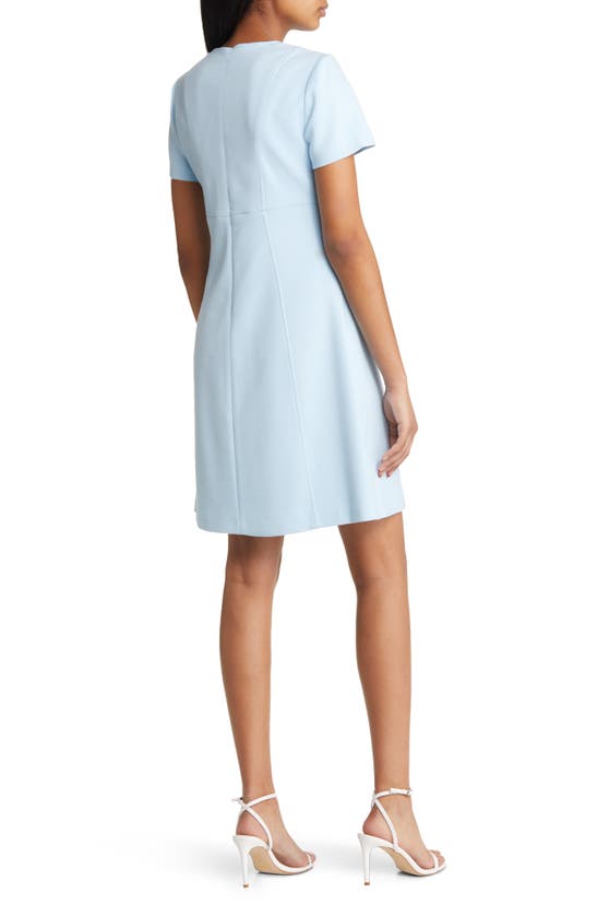 Shop Eliza J Short Sleeve A-line Dress In Sky