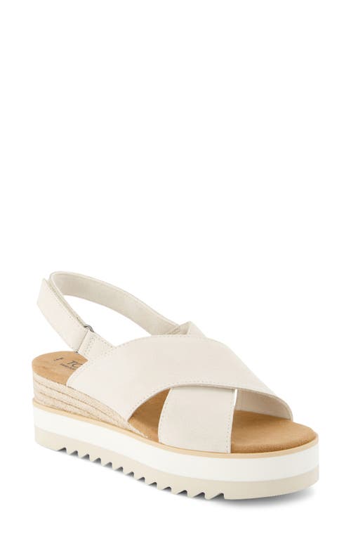 Shop Toms Diana Crossover Platform Wedge Sandal In Light Sand Suede